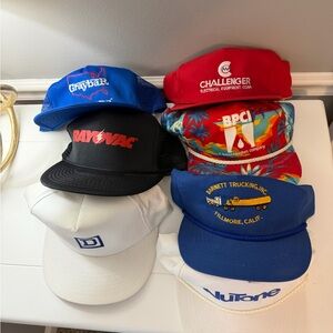 Assorted Vintage Logo Trucker Hat Stack - Gray, Red, Black, Blue, White